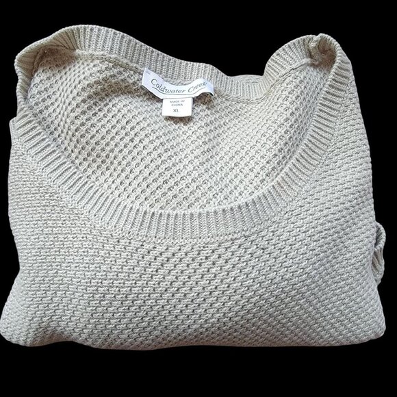 Oversized Knit Sweater With Drop Sleeves & Front Pockets In Sage Green Size XL - Picture 10 of 10